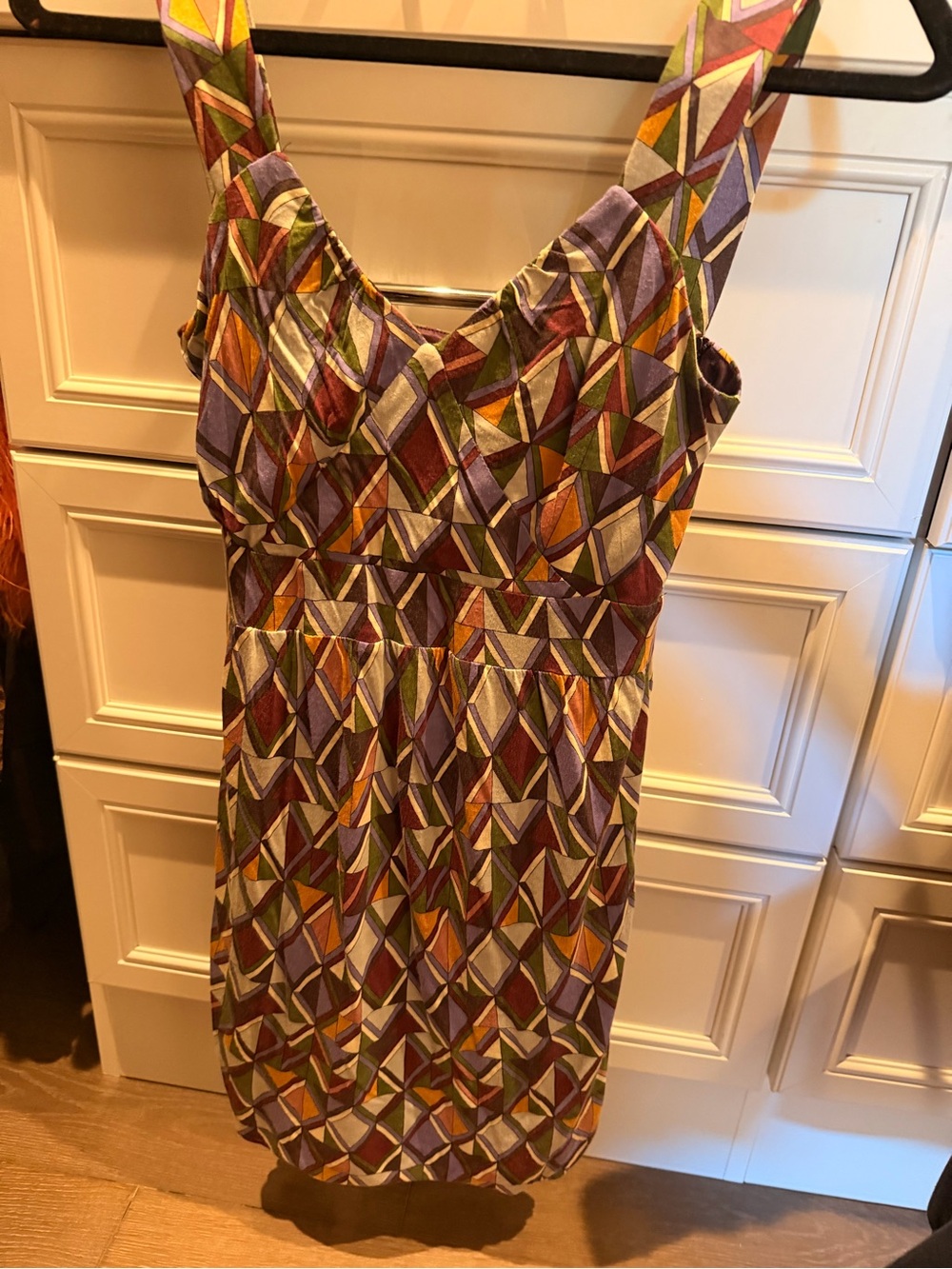 Missoni Geometric Print Mini Dress in Purple, Green and Orange